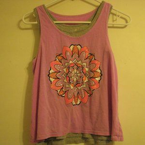 Cute Purple and Gray Tee with Be-Jeweled Flower